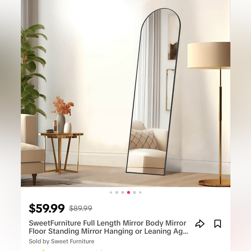 Arch mirror, 21”x63”